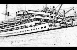 Artist rendering of a ship.